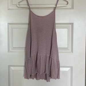 pink and white striped tank from american eagle
